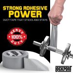 Duct Tape Heavy Duty - 5 Roll Multi Pack - Silver 90 Feet x 2 Inch - Strong, Flexible, No Residue, All-Weather and Tear by Hand - Bulk Value for Do-It-Yourself Repairs, Industrial, Professional Use - Image 2